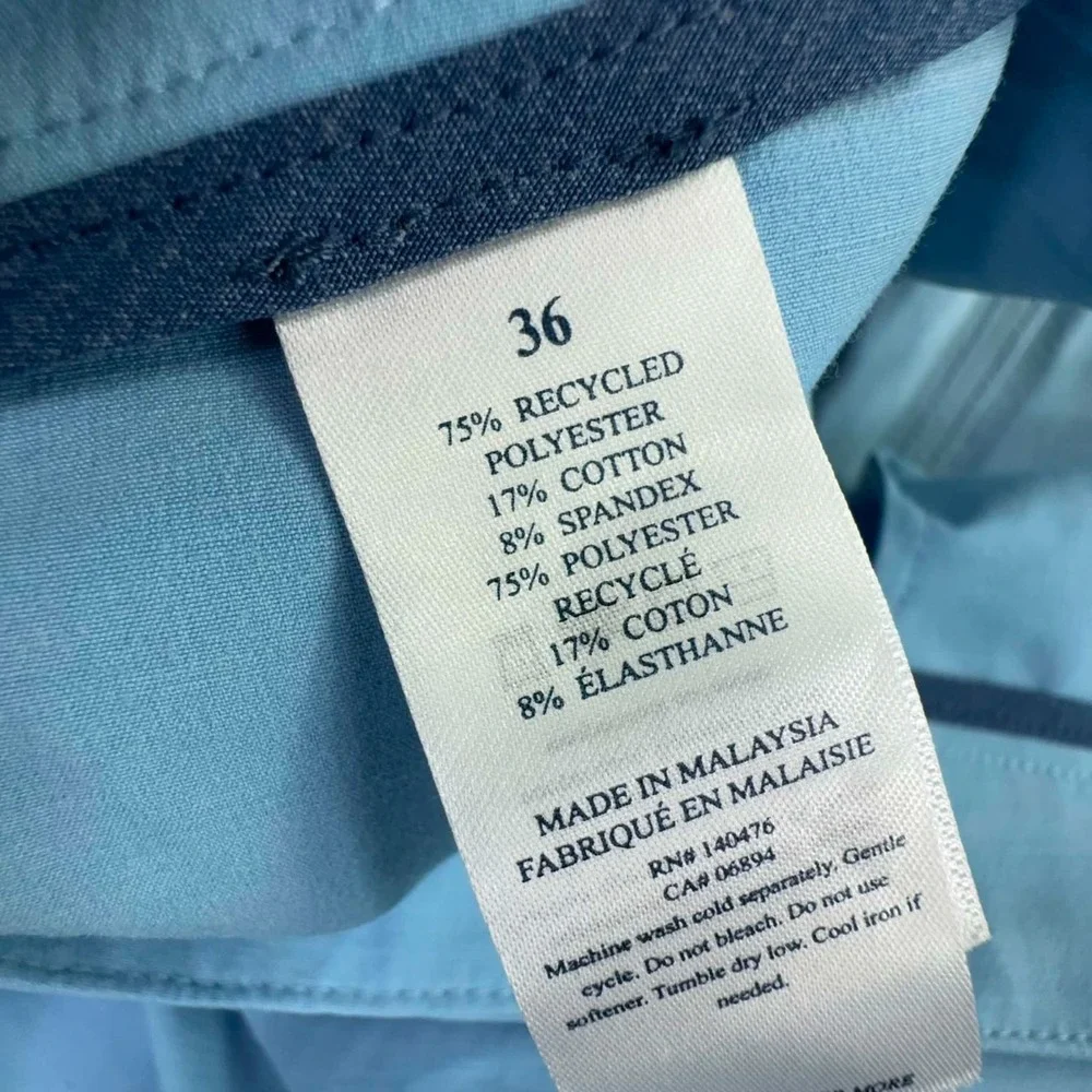 Faherty All Day Shorts Mens Size 36 Blue Stretch Hybrid Golf Performance 8